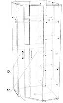 Шафа кутова  ШКУ-14 800х800 h-2050мм    Алекса-СМ, фото 3