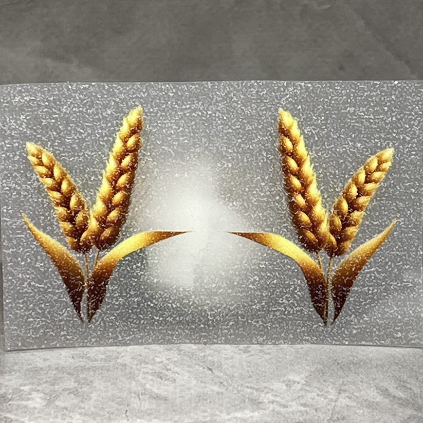 ТермоНаклейка ГЛІТЕР "Колоски пшениці" (арт 018723), розмір однієї наліпки- 3,5*4,5 см, 1 пара, Різнокольоровий, фото 1