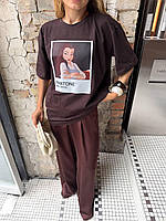 Женские Брюки Шоколадные С Кружевом Seli Жіночі Штани Шоколадні З Мереживом