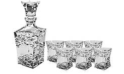 Набір для віскі Bohemia Samurai (графін 700 мл+ склянки 240 мл-6шт) 7 предметів богемське скло