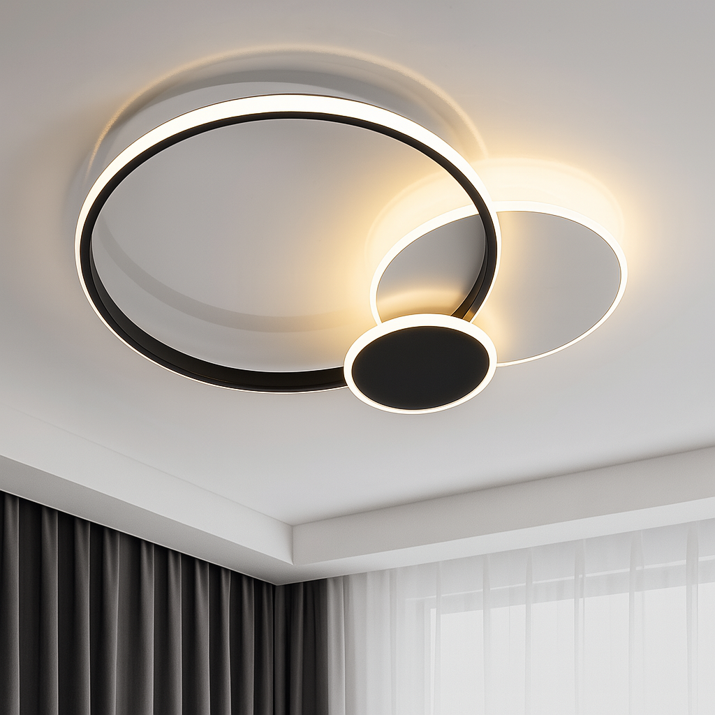 Кругла LED люстра до 15 м² чорно-біла 55 Вт (2456WH+BK), фото 1