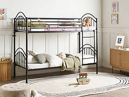 Металеве двоярусне ліжко CHARTRES 90 x 200 см, чорне