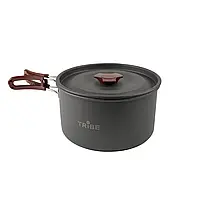Туристичний алюмінієвий казанок Tribe Pot Alu T-FH-0014 (Grey), 1.9 л | Легка каструля для походу з двома складаними ручками, фото 3