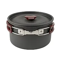 Туристичний алюмінієвий казанок Tribe Pot Alu T-FH-0014 (Grey), 1.9 л | Легка каструля для походу з двома складаними ручками, фото 4