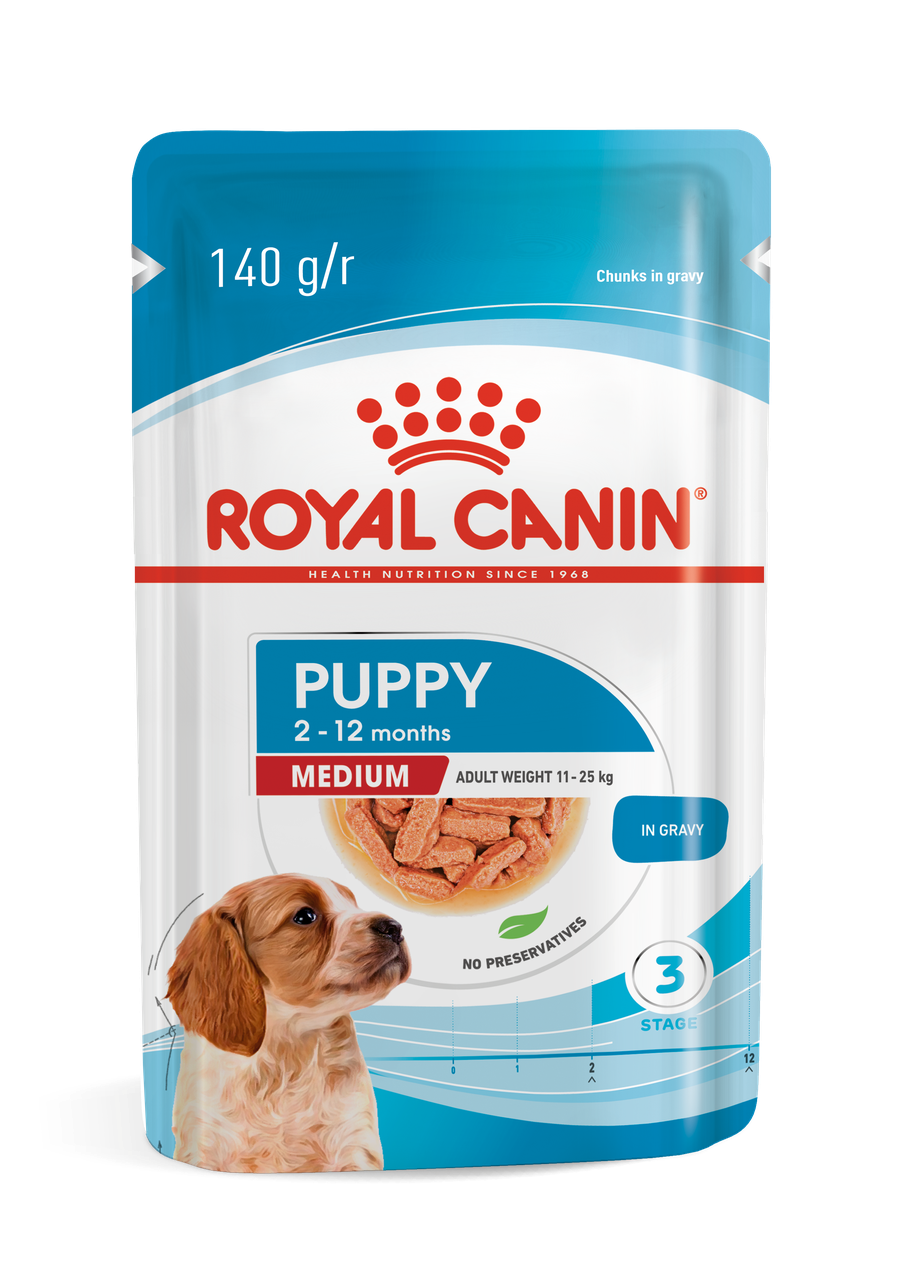 Вологий корм для цуценят середніх розмірів ROYAL CANIN MEDIUM PUPPY IN GRAVY 0.140 кг