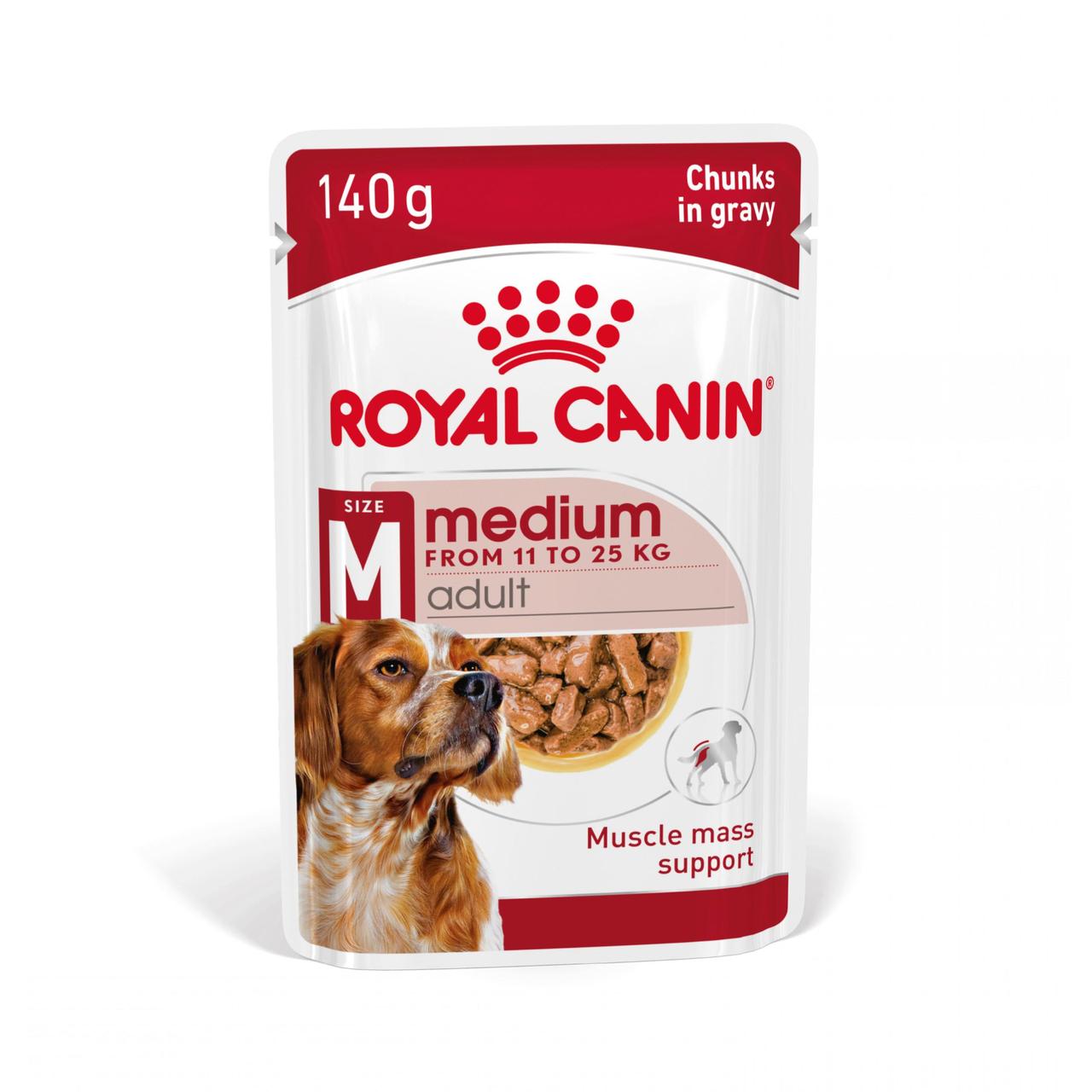Вологий корм для дорослих собак середніх розмірів ROYAL CANIN MEDIUM ADULT IN GRAVY 0.140 кг