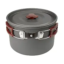 Туристичний алюмінієвий казанок Tribe Pot Alu T-FH-0015 (Grey), 3 л | Легка каструля для походу з двома складаними ручками, фото 2
