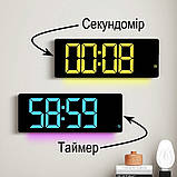 Настінний електронний Led годинник Mids з 7 кольорами підсвічування та дистанційним керуванням., фото 5