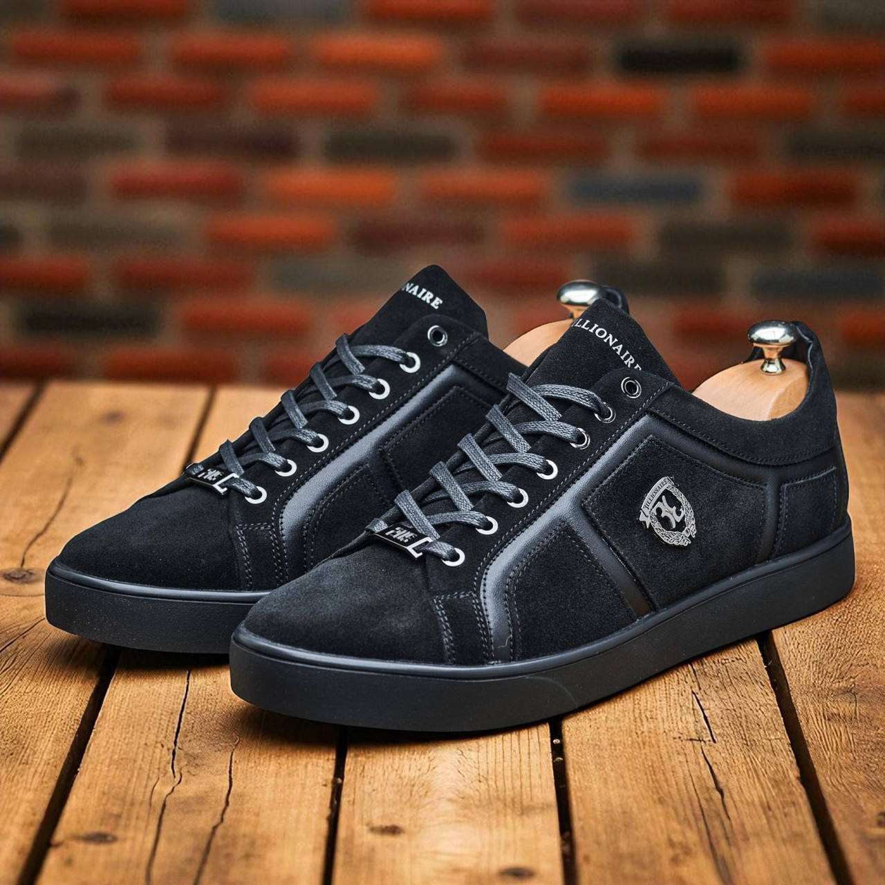 Чоловічі кеди демісезонні великого розміру чорні замшеві, батали, велетні для чоловіків весна осінь, розмір 46 47 48, фото 1