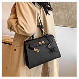 Жіноча сумка 6006 крос-боді на ремінці чорна, фото 4