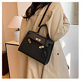 Жіноча сумка 6006 крос-боді на ремінці чорна, фото 5