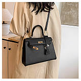 Жіноча сумка 6006 крос-боді на ремінці чорна, фото 6