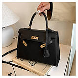 Жіноча сумка 6006 крос-боді на ремінці чорна, фото 3