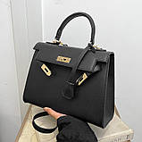 Жіноча сумка 6006 крос-боді на ремінці чорна, фото 2