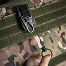 Ретрактор тактичний карабін брелок FAT BLACK з тросиком 60 см, фото 2