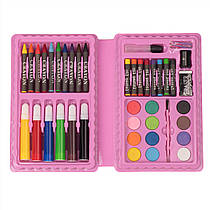 Дитячий набір для малювання у пластиковому кейсі Supretto 42 предмети, рожевий (Арт. 7875)