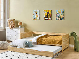 Ліжко-трансформер висувне GRAVELINES 90 x 200 см Світло-коричневий