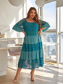 Мереживна сукня міді 52-62