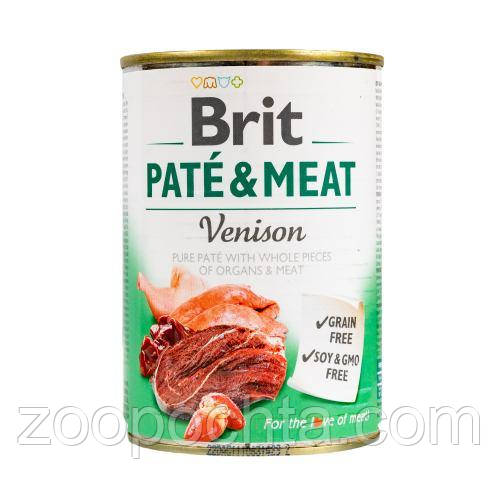 Вологий корм Brit Care Pate & Meat для собак, з олениною, 400 гр, фото 1