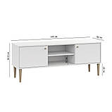 Тумба для телевізора на ніжках Idomlund Ш 1400 x В 548 x Г 380 мм Білий, фото 3