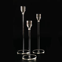 Свічники акрилові Leeseph 3шт прозорі  MV044