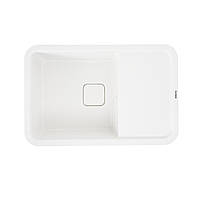 Гранітна мийка для кухні Platinum 7850 CUBE матова Білосніжна