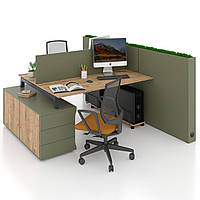 Дизайнерські столи для офісу на двох Salita Co_d 35-15 Оливка