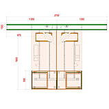 Дизайнерські столи для офісу на двох Salita Co_d 35-15 Оливка, фото 5