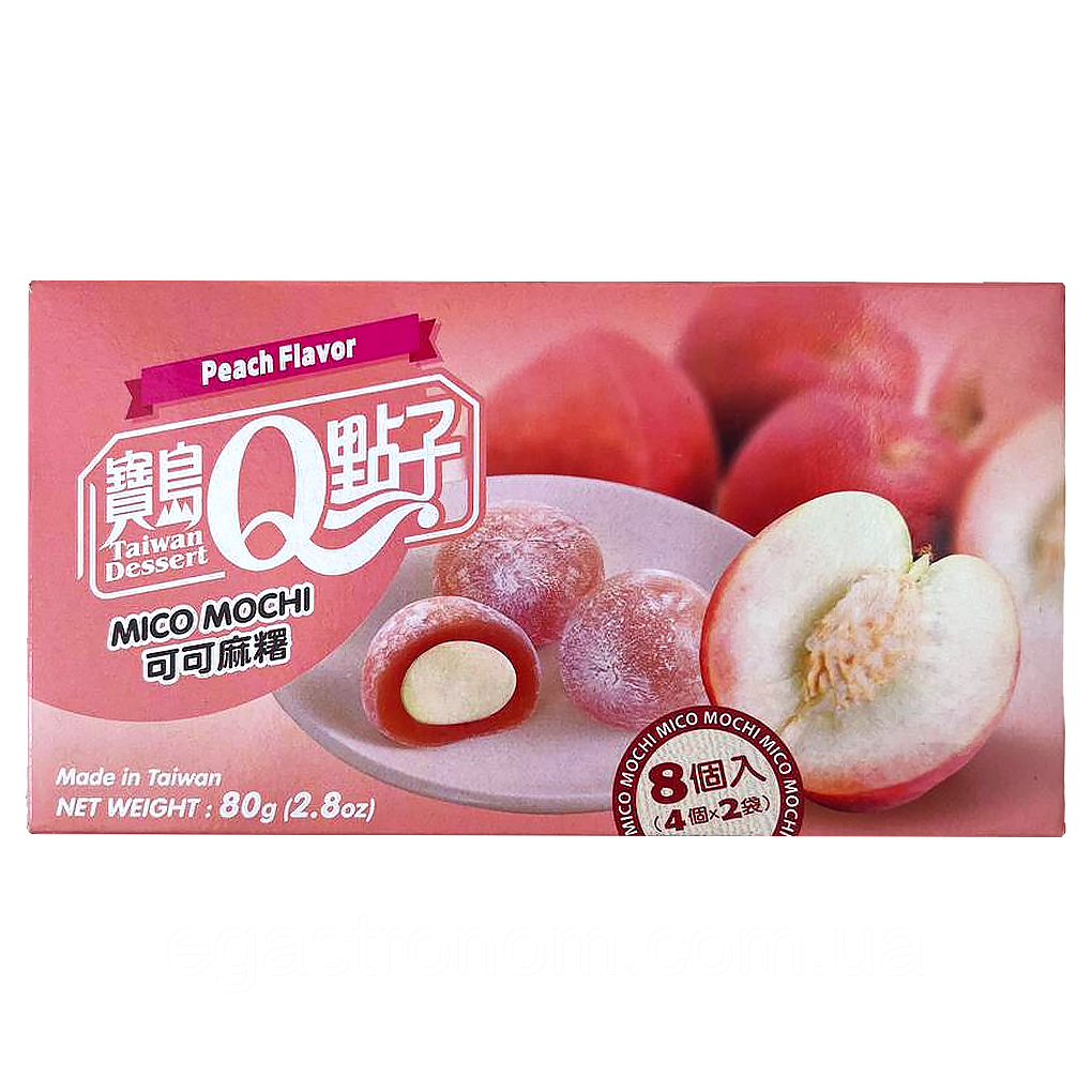 Десерт мочі японський какао та персик Кю Бренд Q Brand 80g 24шт/ящ (Код: 00-00018035), фото 1