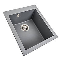 Гранітна мийка для кухні VALESO SOKIL 4150 матова Сірий металік