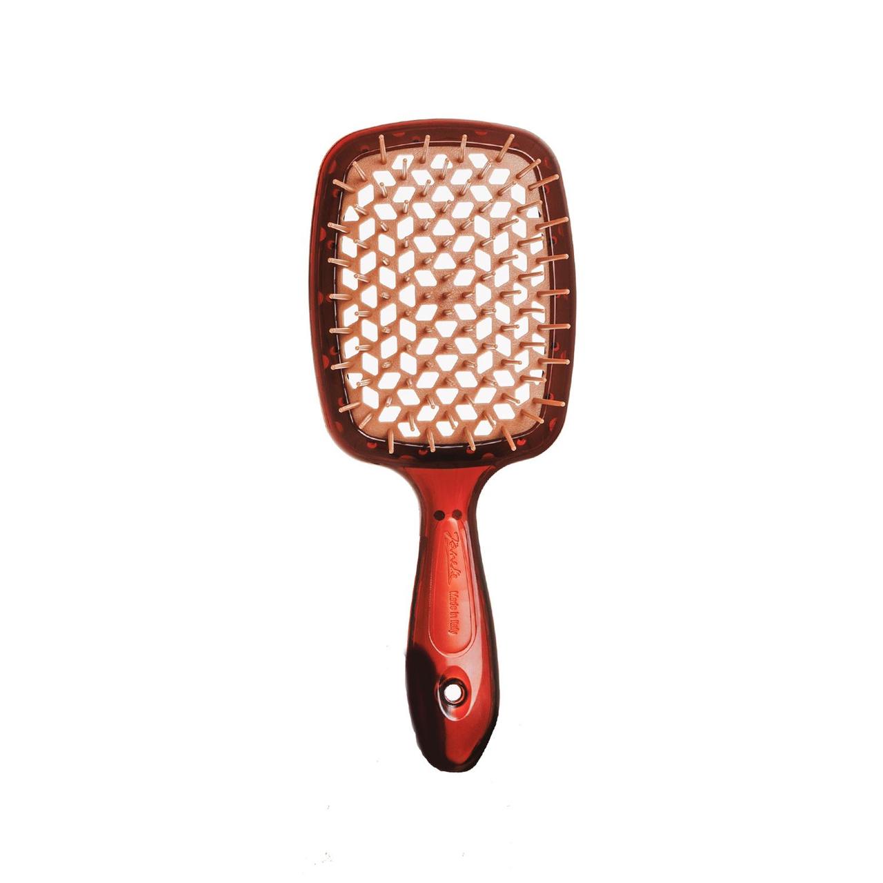 Гребінець коричневий з бежевим Janeke Superbrush Small, фото 1