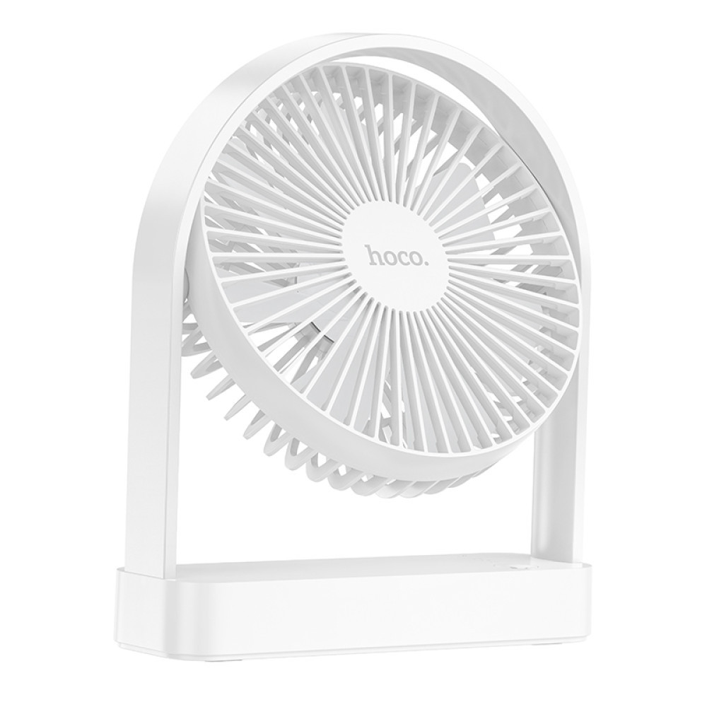 Настільний портативний вентилятор Hoco HX65 ultra-thin desktop fan (25dB, 2000 mAh 1.5-6h) White