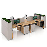 Офісний стіл на 4 особи з перегородкою для open space Co_d 35-5g, фото 2