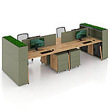 Офісний стіл на 4 особи з перегородкою для open space Co_d 35-5g, фото 3