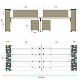 Офісний стіл на 4 особи з перегородкою для open space Co_d 35-5g, фото 5