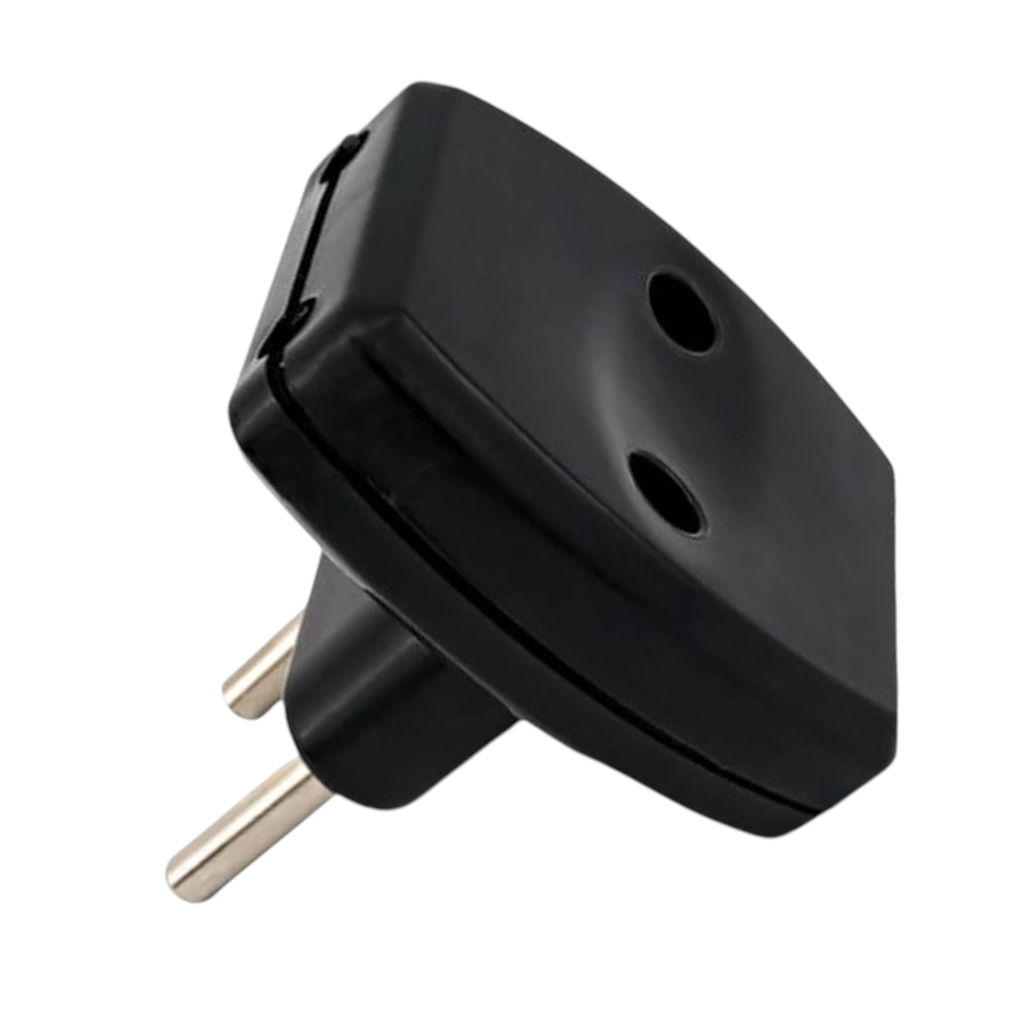 Перехідник мережевий DE-PA 11106 (3 гнізда/без заземлення) чорний, мережевий адаптер 3 гнізда