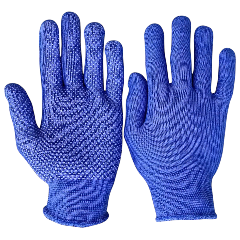 Рукавички робочі Мікроточка сині з ПВХ крапкою