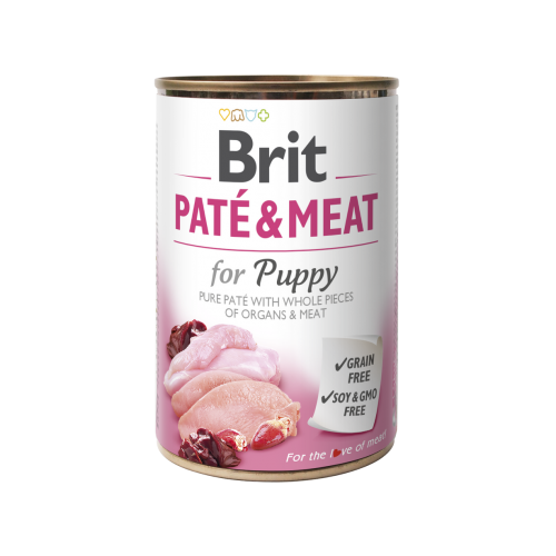 Вологий корм Brit Care Pate & Meat для цуценят, з куркою та індичкою, 400 гр