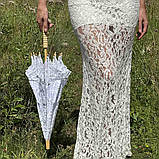 Парасолька для фотосесій | Біла ажурна парасолька від сонця, фото 3