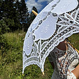 Парасолька для фотосесій | Біла ажурна парасолька від сонця, фото 2