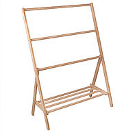 Вішалка стійка Supretto для рушників дерев'яна з полицею для зберігання (9184)