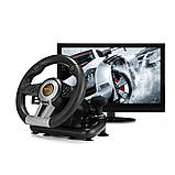 Ігрове кермо PXN V3PRO з вібрацією педалями гальма та газу Універсальний джойстик-кермо для PS3/4 X-ONE ПК, фото 3