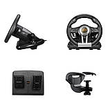 Ігрове кермо PXN V3PRO з вібрацією педалями гальма та газу Універсальний джойстик-кермо для PS3/4 X-ONE ПК, фото 10