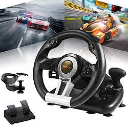 Мультимедійне ігрове кермо PXN V3PRO з вібрацією педалями гальма та газу Джойстик-кермо для PS3/4 X-ONE ПК