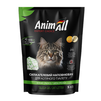 AnimAll АнімАлл зелений смарагд сілікагелевий наповнювач для котячого туалету 5л (2.1кг) 42034