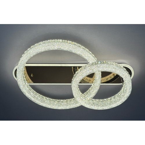 Пристельова люстра led подвійні кільця 3400-6000К 120Вт IP20 з пультом