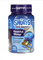 The Smurfs, детские жевательные таблетки, для спокойного сна, для детей от 3 лет, ягодный вкус, 50 шт