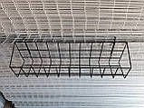 Кошик-полиця навісна 500/100мм на торговельну сітку чорна, фото 3
