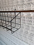 Кошик-полиця навісна 500/100мм на торговельну сітку чорна, фото 4