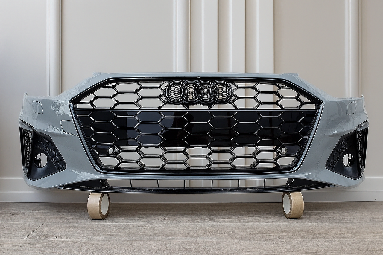 Передній Бампер в Зборі Audi A4 B9 2020-2024 S-line/S4/RS4 + Захист, фото 1